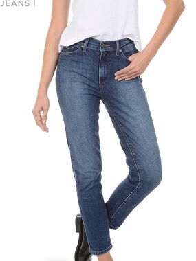 Women's Ankle-Length Cropped Jeans in Med-Dark Blue HIGH RISE MOM RIDGE size 28